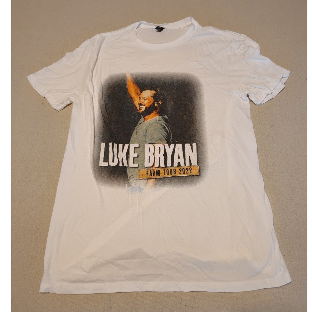 Luke Bryan Farm Tour 2022  T-Shirt White Mens Large Country Music  Concert Tee